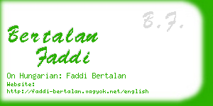 bertalan faddi business card